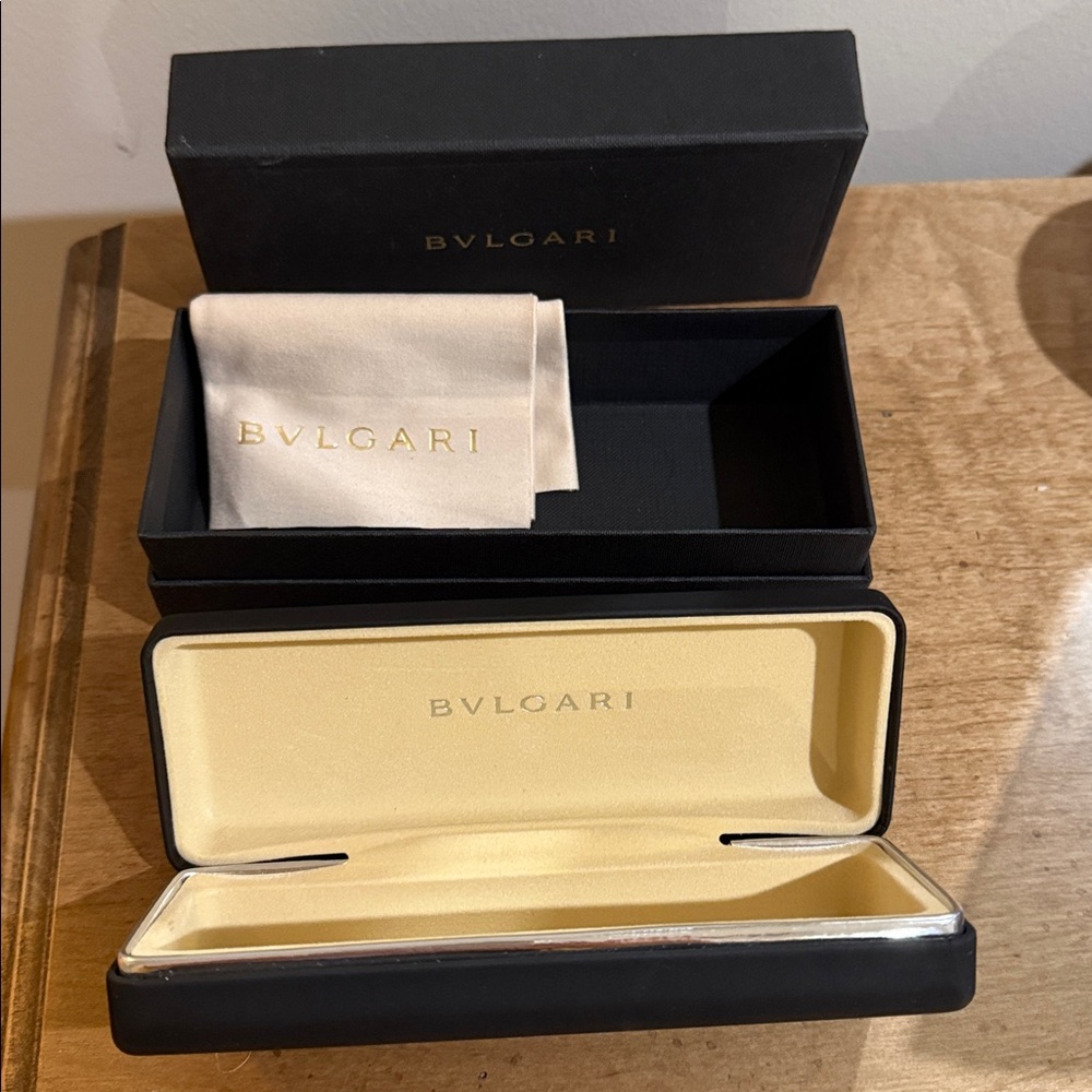Bulgari Black and Gold Eyewear Case